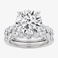 Grown Gorgeous (F, Vs2) Womens 4 3/4 CT. T.W. Lab White Diamond 14K Gold or Platinum Round Side Stone Bridal Set