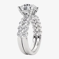 Grown Gorgeous (F, Vs2) Womens 4 3/4 CT. T.W. Lab White Diamond 14K Gold or Platinum Round Side Stone Bridal Set