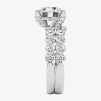 Grown Gorgeous (F, Vs2) Womens 4 3/4 CT. T.W. Lab White Diamond 14K Gold or Platinum Round Side Stone Bridal Set