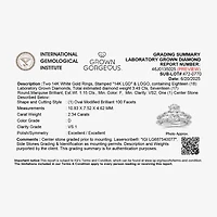 Grown Gorgeous (F,Vs2) Womens / Ct. T.W. Lab White Diamond 14K Gold or Platinum Oval Side Stone Bridal Set