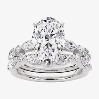 Grown Gorgeous (F,Vs2) Womens 3 3/8 Ct. T.W. Lab White Diamond 14K Gold or Platinum Oval Side Stone Bridal Set