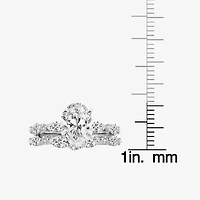 Grown Gorgeous (F,Vs2) Womens 3 3/8 Ct. T.W. Lab White Diamond 14K Gold or Platinum Oval Side Stone Bridal Set