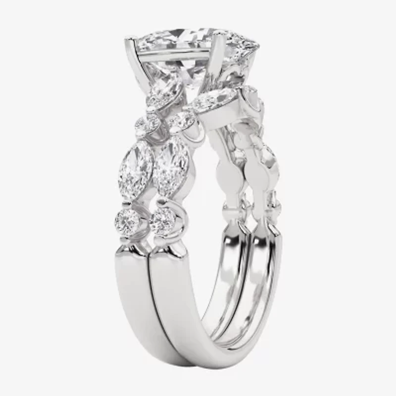 Grown Gorgeous (F,Vs2) Womens 3 3/8 Ct. T.W. Lab White Diamond 14K Gold or Platinum Oval Side Stone Bridal Set