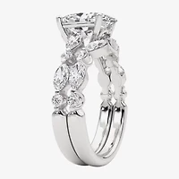 Grown Gorgeous (F,Vs2) Womens 3 3/8 Ct. T.W. Lab White Diamond 14K Gold or Platinum Oval Side Stone Bridal Set
