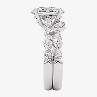 Grown Gorgeous (F,Vs2) Womens 3 3/8 Ct. T.W. Lab White Diamond 14K Gold or Platinum Oval Side Stone Bridal Set