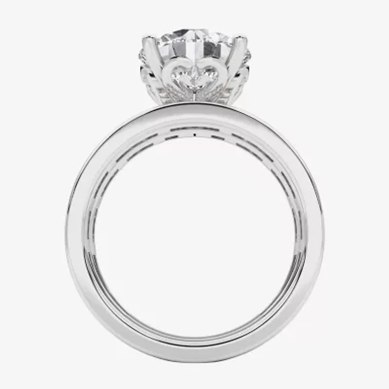 Grown Gorgeous Vs2, F Womens 4 1/4 CT. T.W. Lab White Diamond 14K Gold or Platinum Round Side Stone Bridal Set