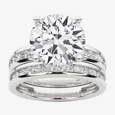 Grown Gorgeous Vs2, F Womens 4 1/4 CT. T.W. Lab White Diamond 14K Gold or Platinum Round Side Stone Bridal Set