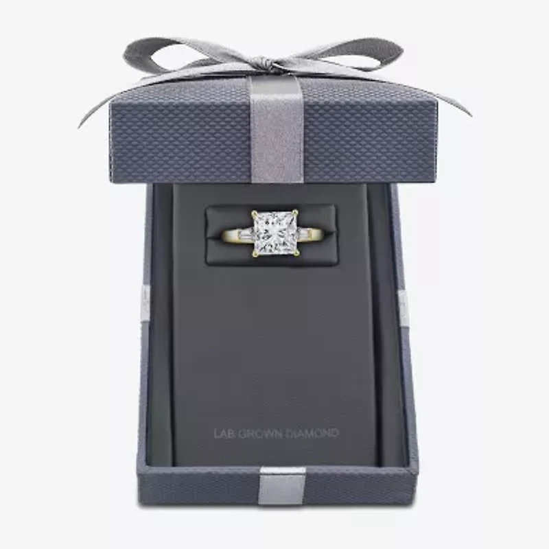 Grown Gorgeous (F, Vs2) Womens 3 3/4 CT. T.W. Lab White Diamond 14K Gold or Platinum Princess-cut Engagement Ring