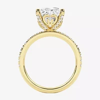 Grown Gorgeous (F,Vs2) Womens 4 7/8 Ct. T.W. Lab White Diamond 14K Gold Rectangular Side Stone Engagement Ring