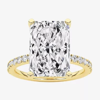 Grown Gorgeous (F,Vs2) Womens 4 7/8 Ct. T.W. Lab White Diamond 14K Gold Rectangular Side Stone Engagement Ring