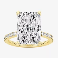 Grown Gorgeous (F,Vs2) Womens 4 7/8 Ct. T.W. Lab White Diamond 14K Gold Rectangular Side Stone Engagement Ring