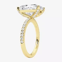 Grown Gorgeous (F,Vs2) Womens 4 7/8 Ct. T.W. Lab White Diamond 14K Gold Rectangular Side Stone Engagement Ring