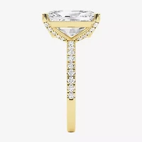 Grown Gorgeous (F,Vs2) Womens 4 7/8 Ct. T.W. Lab White Diamond 14K Gold Rectangular Side Stone Engagement Ring