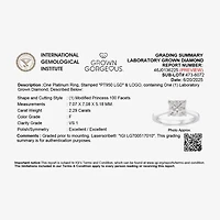 Grown Gorgeous (F, Vs2) Womens 2 1/4 CT. T.W. Lab White Diamond 14K Gold or Platinum Princess-cut Solitaire Engagement Ring
