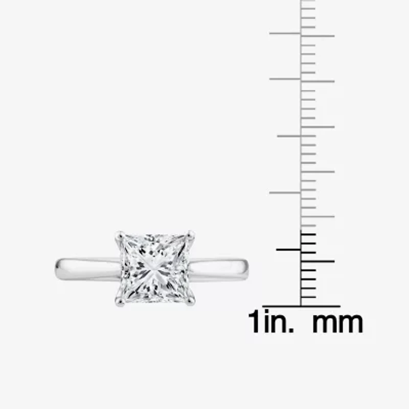 Grown Gorgeous (F, Vs2) Womens 2 1/4 CT. T.W. Lab White Diamond 14K Gold or Platinum Princess-cut Solitaire Engagement Ring