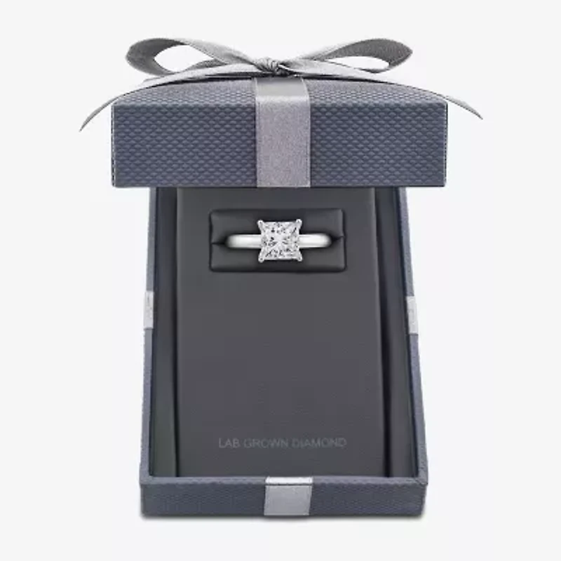 Grown Gorgeous (F, Vs2) Womens 2 1/4 CT. T.W. Lab White Diamond 14K Gold or Platinum Princess-cut Solitaire Engagement Ring