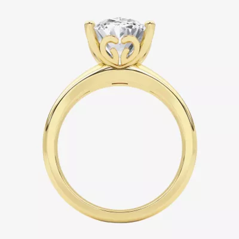 Grown Gorgeous (F,Vs2) Womens 3 3/8 Ct. Lab White Diamond 14K Gold or Platinum Oval Solitaire Engagement Ring