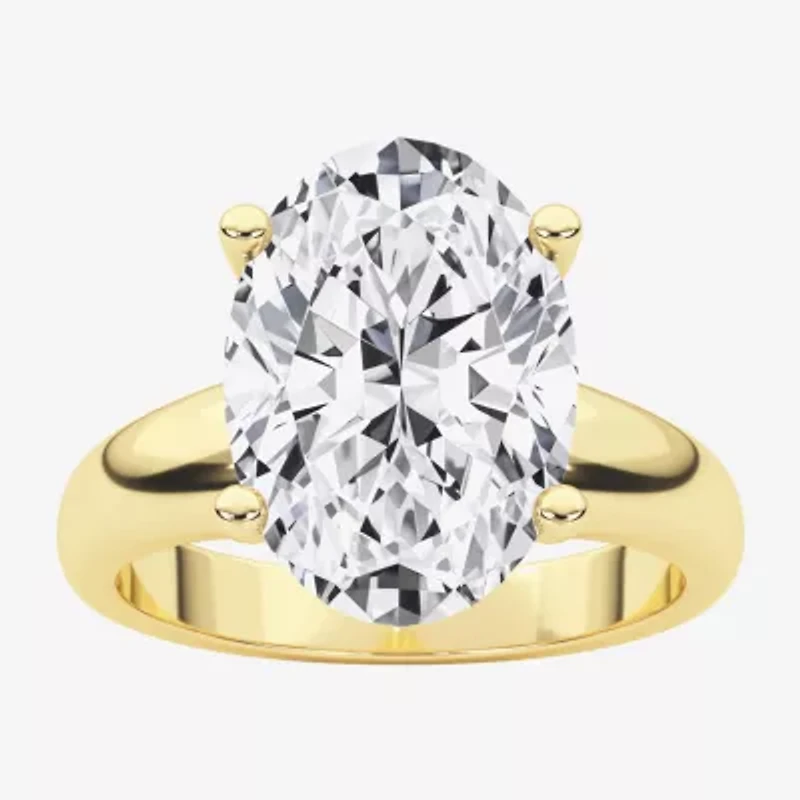 Grown Gorgeous (F,Vs2) Womens 3 3/8 Ct. Lab White Diamond 14K Gold or Platinum Oval Solitaire Engagement Ring