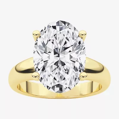 Grown Gorgeous (F,Vs2) Womens 3 3/8 Ct. Lab White Diamond 14K Gold or Platinum Oval Solitaire Engagement Ring