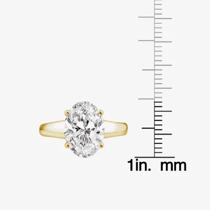 Grown Gorgeous (F,Vs2) Womens 3 3/8 Ct. Lab White Diamond 14K Gold or Platinum Oval Solitaire Engagement Ring