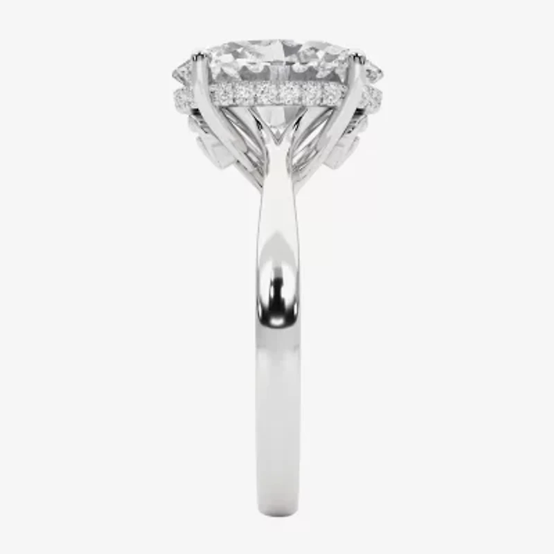 Grown Gorgeous (F, Vs2) Womens 3 1/2 CT. T.W Lab White Diamond 14K Gold or Platinum Oval Engagement Ring