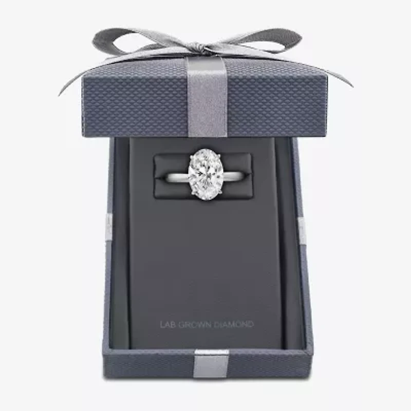 Grown Gorgeous (F, Vs2) Womens 3 1/2 CT. T.W Lab White Diamond 14K Gold or Platinum Oval Engagement Ring