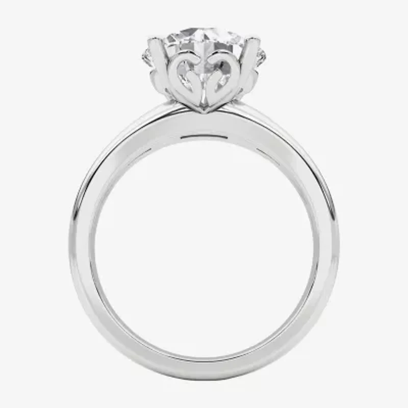 Grown Gorgeous (F,Vs2) Womens 3 3/8 Ct. Lab White Diamond 14K Gold or Platinum Round Solitaire Engagement Ring