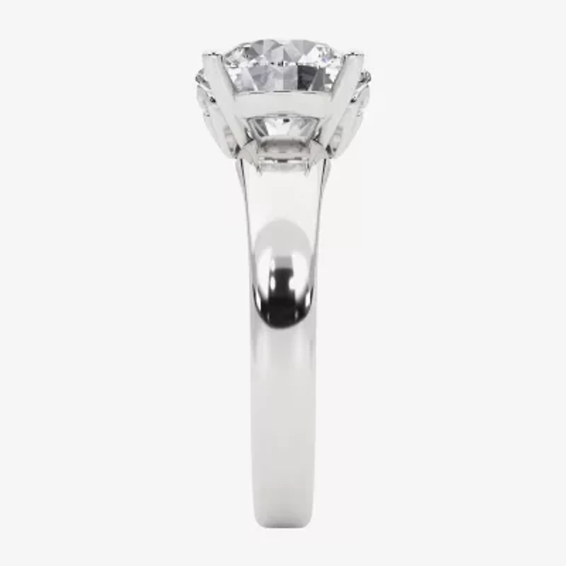 Grown Gorgeous (F,Vs2) Womens 3 3/8 Ct. Lab White Diamond 14K Gold or Platinum Round Solitaire Engagement Ring