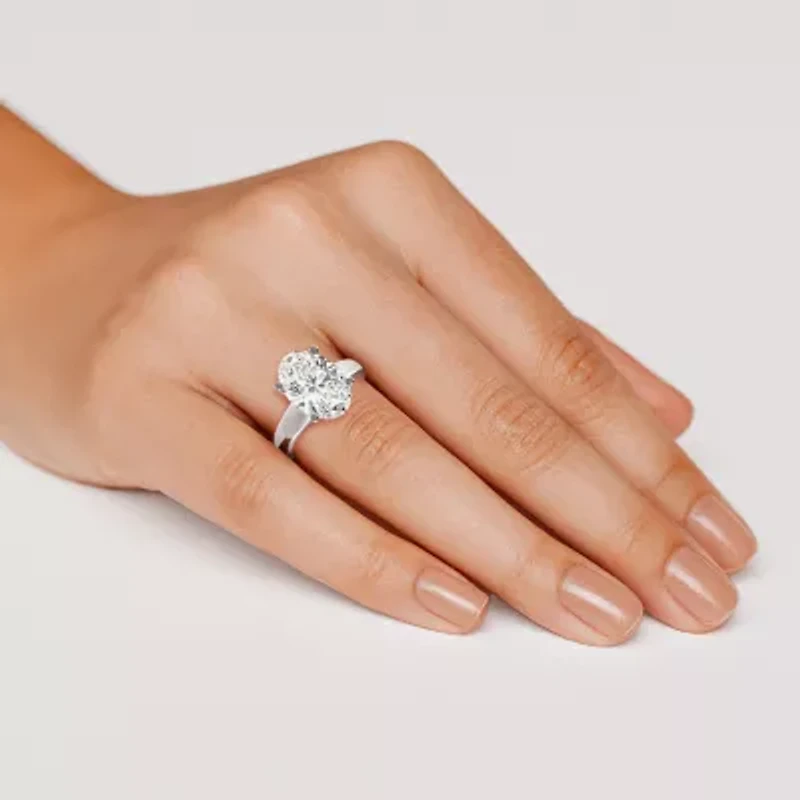 Grown Gorgeous (F,Vs2) Womens 3 3/8 Ct. Lab White Diamond 14K Gold or Platinum Oval Solitaire Engagement Ring