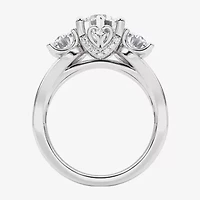Grown Gorgeous (F, Vs2) Womens 3 1/7 Ct. T.W. Lab White Diamond 14K Gold or Platinum Round Side Stone 3-Stone Engagement Ring