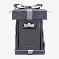 Grown Gorgeous (F, Vs2) Womens 3 1/7 Ct. T.W. Lab White Diamond 14K Gold or Platinum Round Side Stone 3-Stone Engagement Ring
