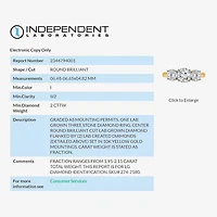 I, Si2 Womens 2 CT. T.W. Lab Grown White Diamond 10K Gold Round 3-Stone Engagement Ring