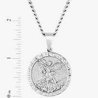 Mens Stainless Steel Round 24 Inch Pendant Necklace