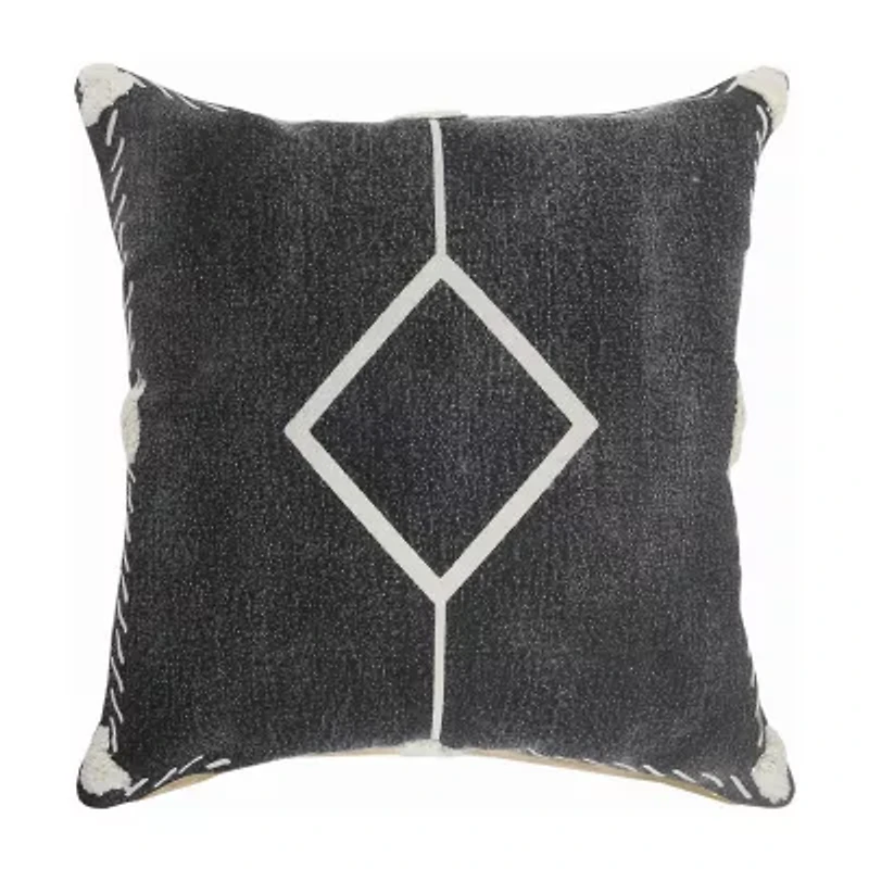 LR Home Lila Diamond Square Decorative Throw Pillow