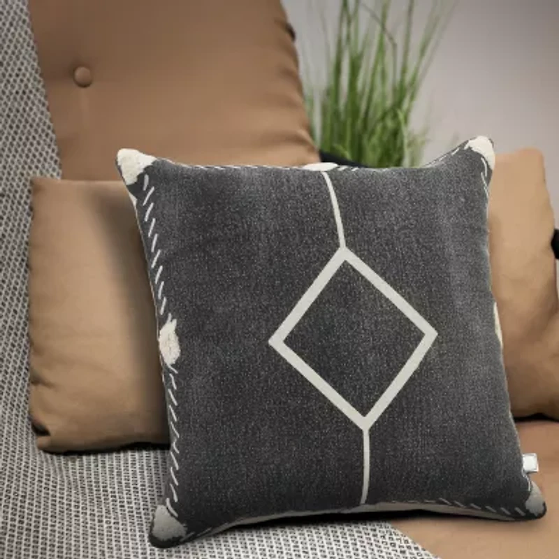 LR Home Lila Diamond Square Decorative Throw Pillow