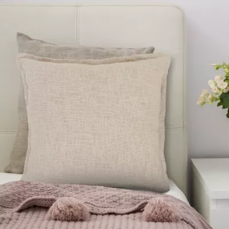 LR Home Molly Solid Square Decorative Throw Pillow