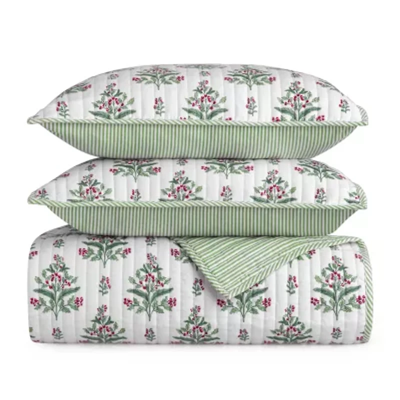 Martha Stewart Holly 3-pc. Quilt Set