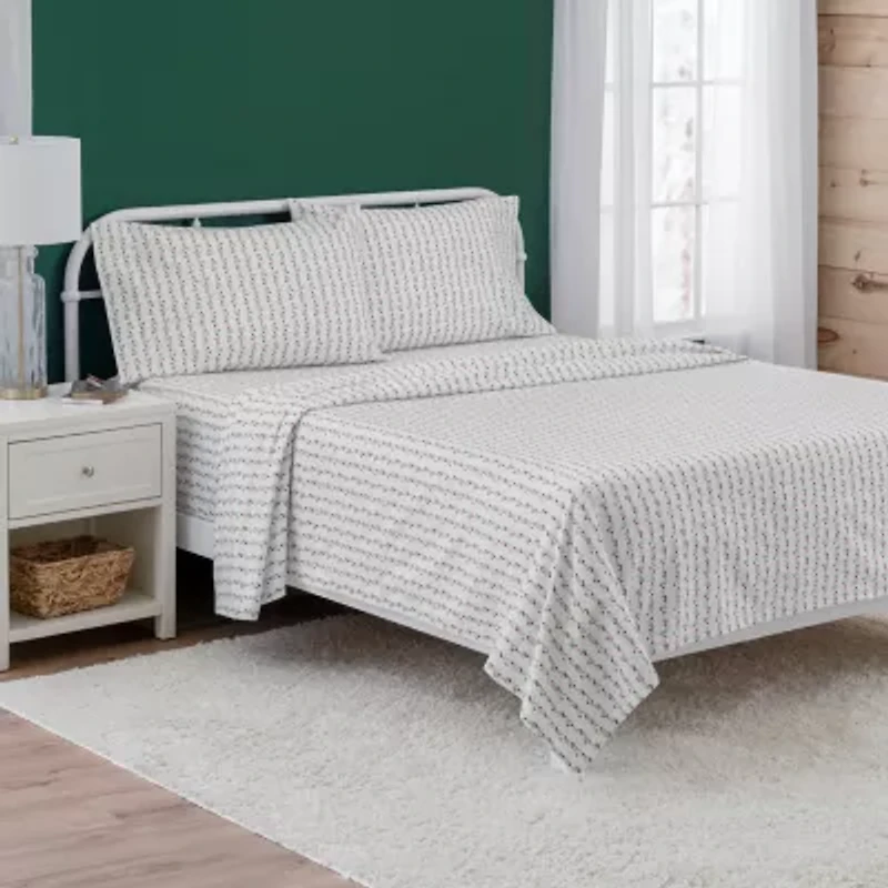 Martha Stewart Holiday Flannel Sheet Set