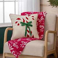 Martha Stewart Candy Cane Square Throw Pillow