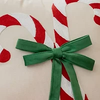 Martha Stewart Candy Cane Square Throw Pillow