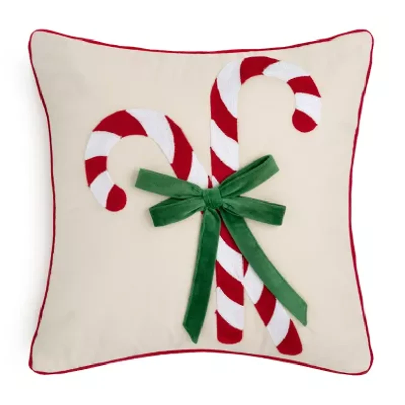 Martha Stewart Candy Cane Square Throw Pillow