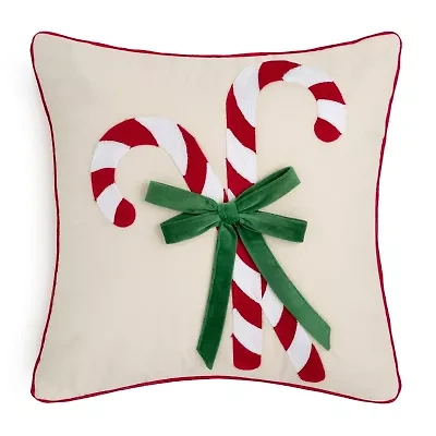 Martha Stewart Candy Cane Square Throw Pillow