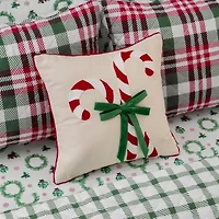 Martha Stewart Candy Cane Square Throw Pillow
