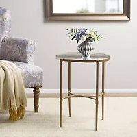 Martha Stewart Lia Mirrored Metal Chairside Table