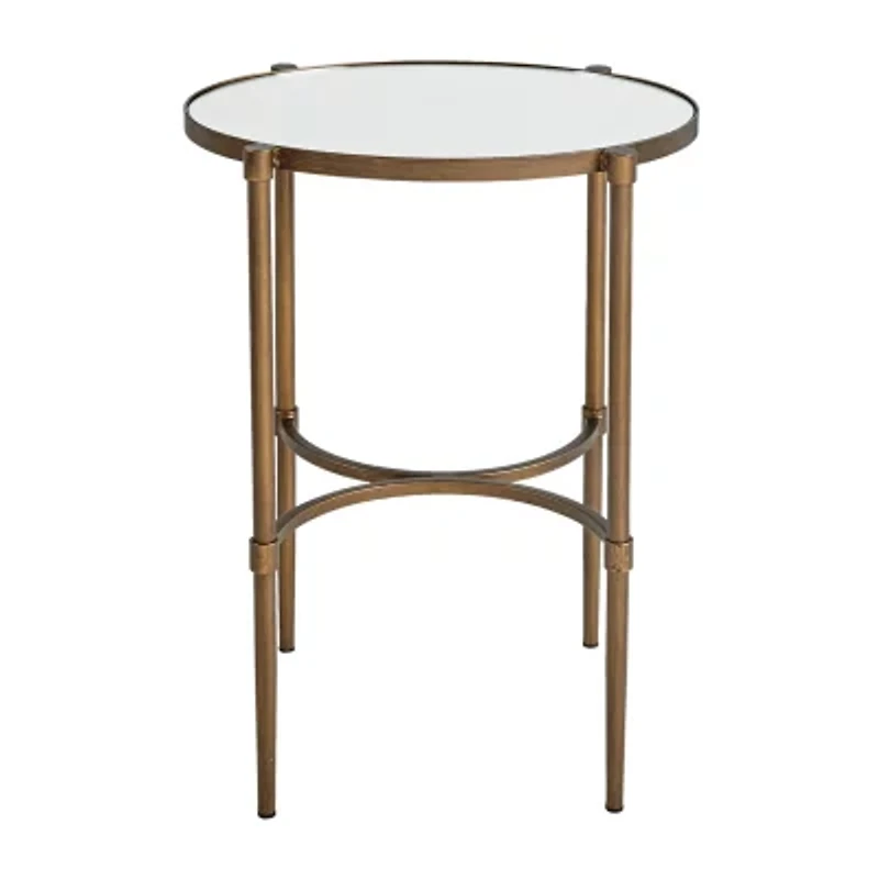 Martha Stewart Lia Mirrored Metal Chairside Table