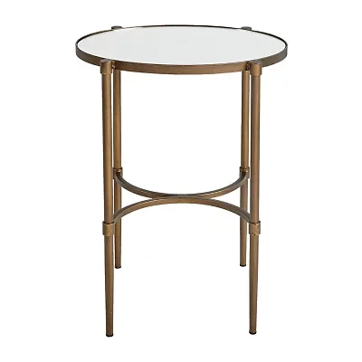 Martha Stewart Lia Mirrored Metal Chairside Table