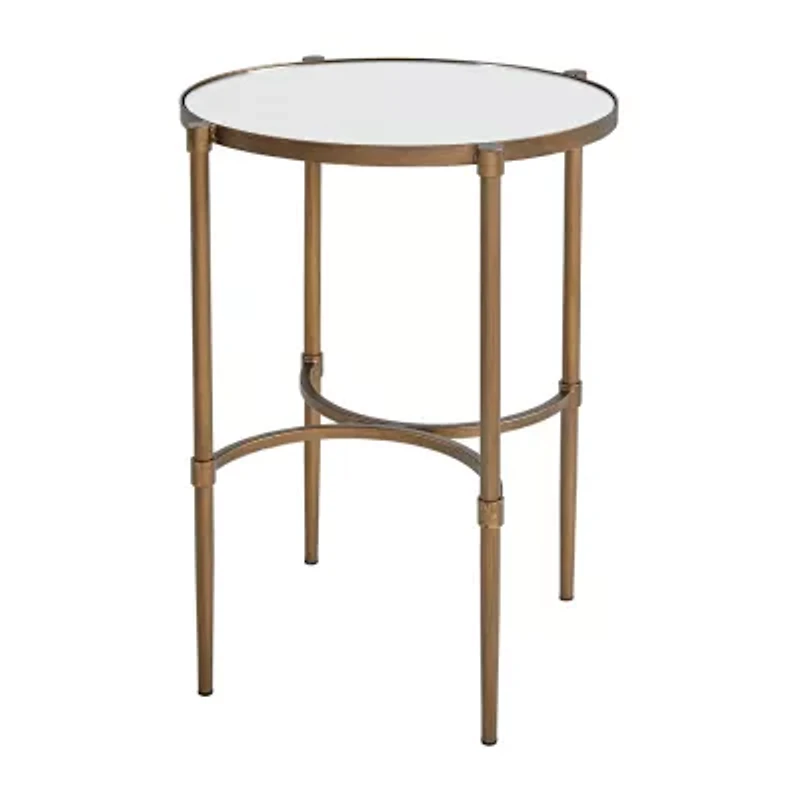 Martha Stewart Lia Mirrored Metal Chairside Table