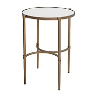 Martha Stewart Lia Mirrored Metal Chairside Table