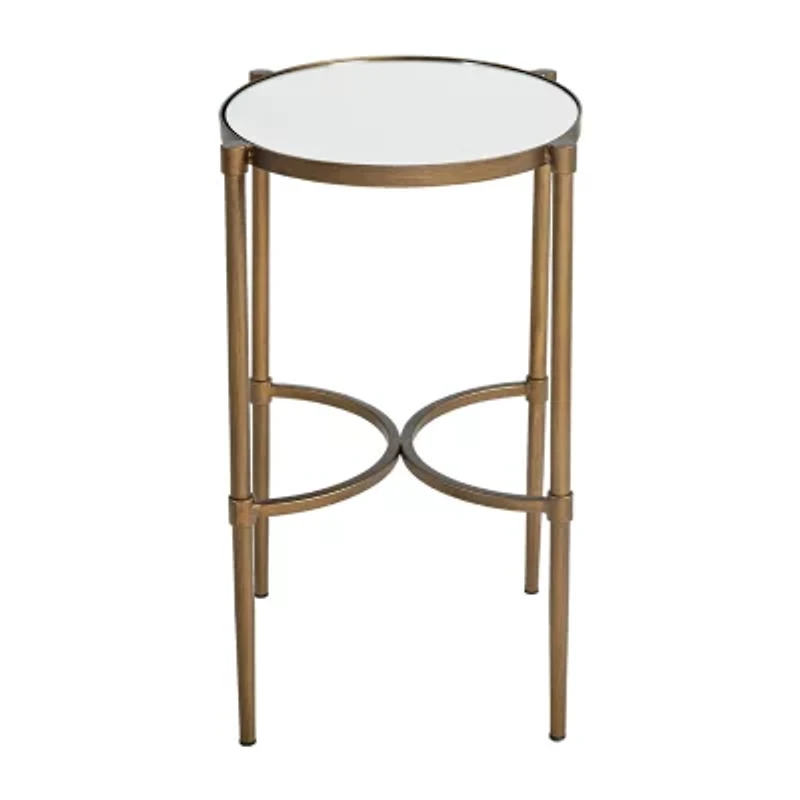Martha Stewart Lia Mirrored Metal Chairside Table