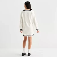 by&by Womens Long Sleeve Striped Sweater Dress Juniors